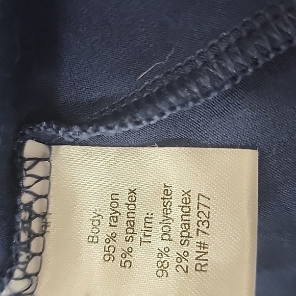 Apt 9 lace overlay navy short sleeve top, size 1X - Picture 6 of 9